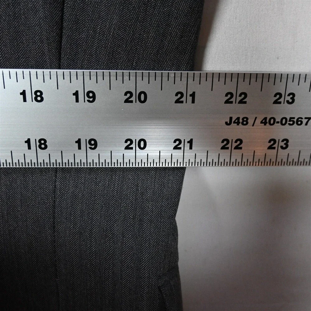 Jos A Bank 42R Gray Herringbone 100% Wool Mens Blazer Suit Jacket Sport Coat - Picture 8 of 12